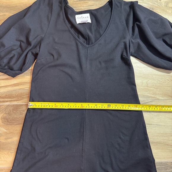 Velvet by Graham & Spencer for Anthropology Black Puff Sleeve Dress Size Small - Picture 5 of 8